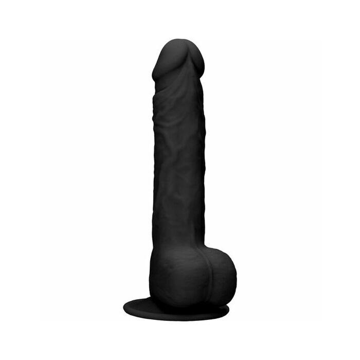 Silikondildo mit Kugeln - 24 cm - schwarz