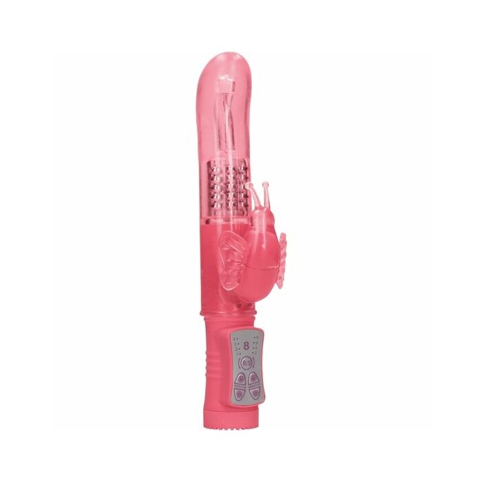 Rotierender Perlenschmetterlingsvibrator - pink