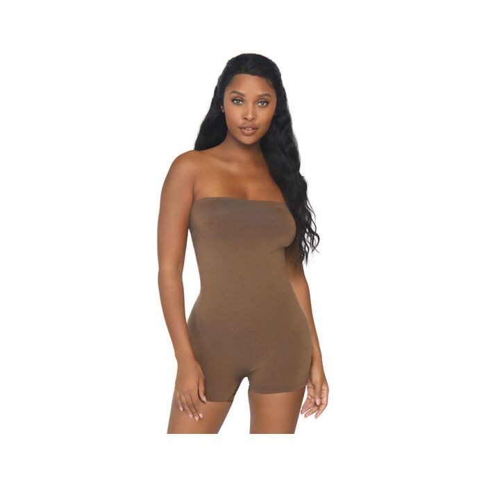 Opaker Bodysuit aus Mikrofaser - Karamell