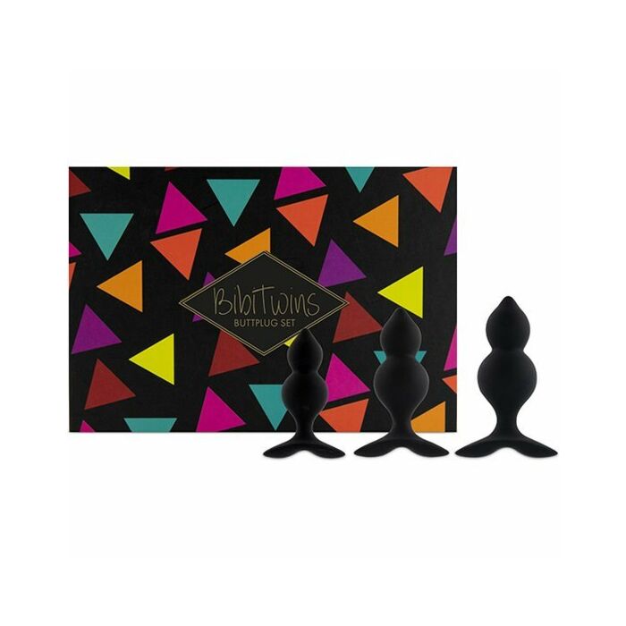 Feelztoys - Bibi Twin Butt Plug Set 3 Stück schwarz