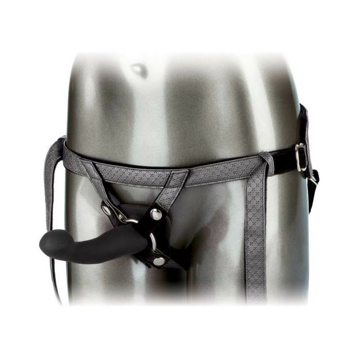 Das königliche Vibrationsset - Geschirr mit grauem Vibrationsdildo