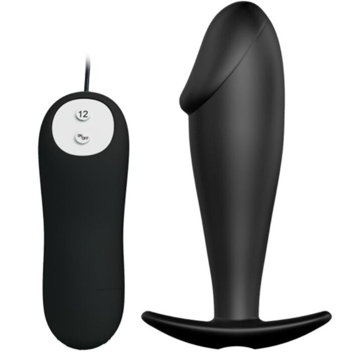 Vibrant Black Penis Plug - Vibratorischer schwarzer Penisdildo