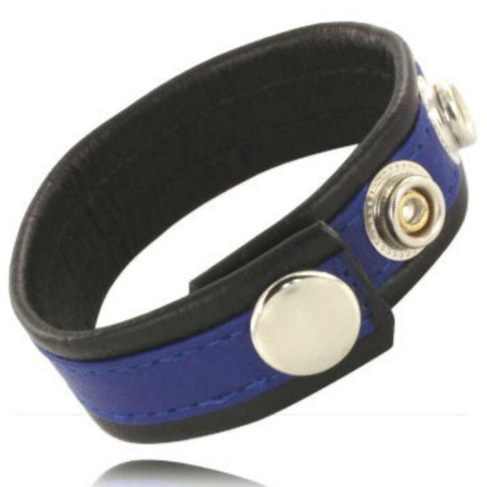 Blau-Schwarzes Penisband - Leather Flex