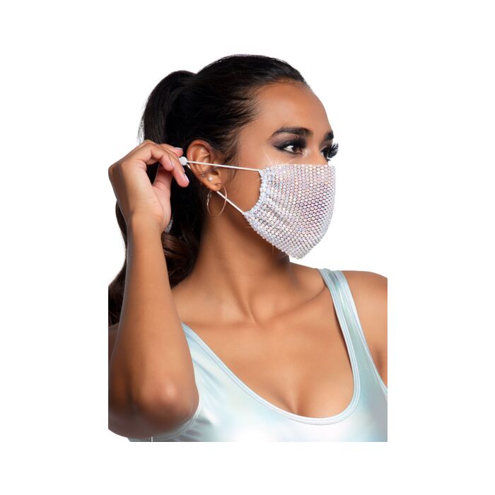 Maske Rhinestone Harlow - Weiß