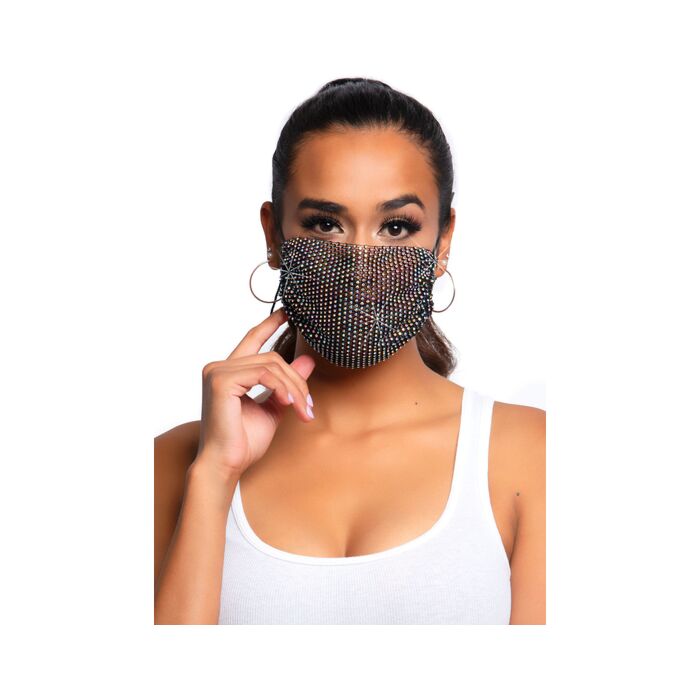 Maske Glamour Rhinestone - Schwarz