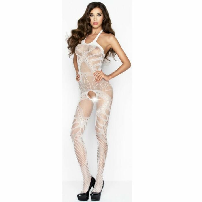 Passionsfrau bs037 bodystocking weiß eine Größe