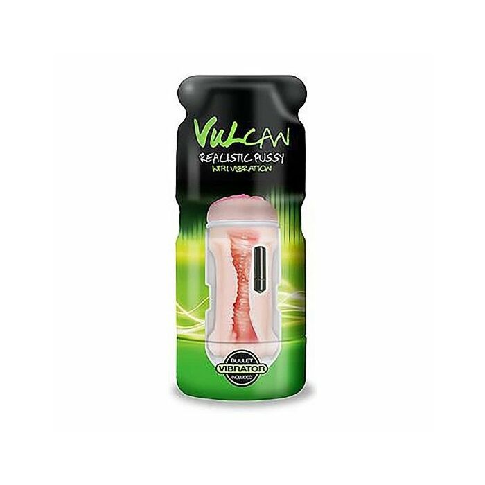 Vulkanische realistische Muschi mit Vibration, Creme