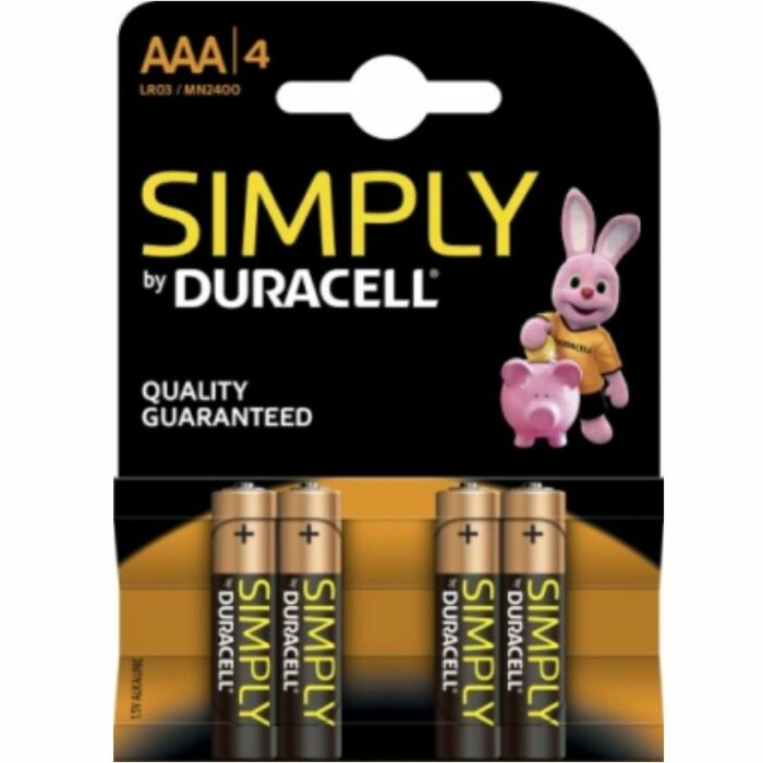Duracell einfach Alkalibatterie aaa lr03 / mn2400 4 Einheiten