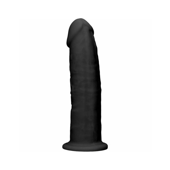 Silikondildo ohne Kugeln - 19,2cm - schwarz