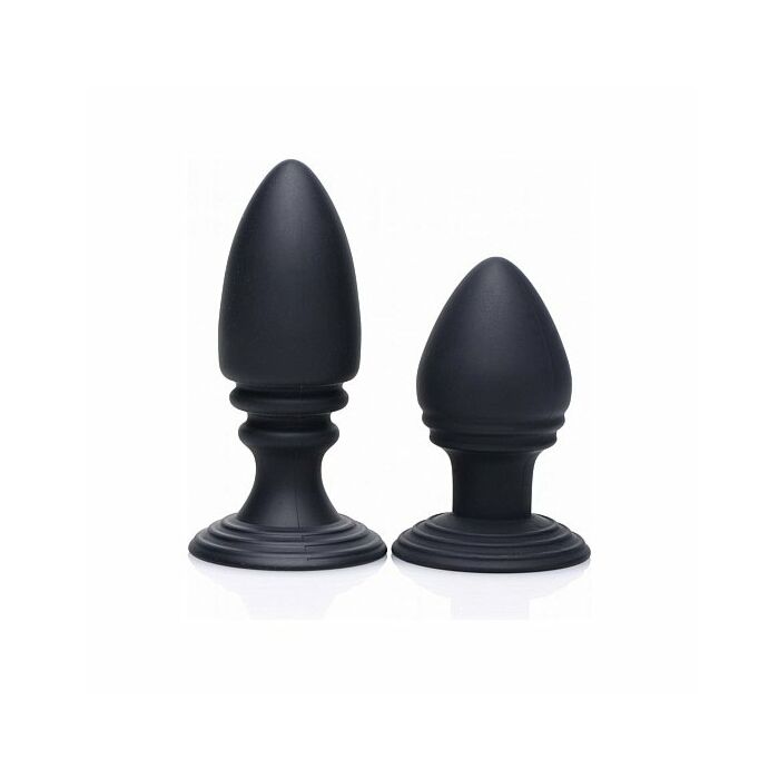 Duplex Silikon Anal Plug Set - schwarz