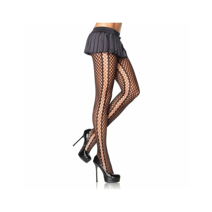 Leg Avenue schwarze Strumpfhose mit Seitenwabennetz