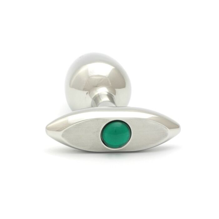 Rosebuds gepresstem Stahl analplug Glas 65 x 30 mm grün