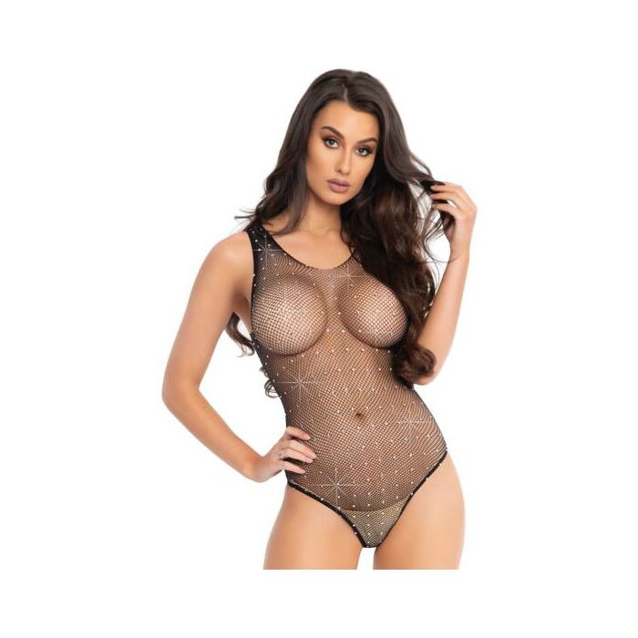 Mesh Strass Body - schwarz
