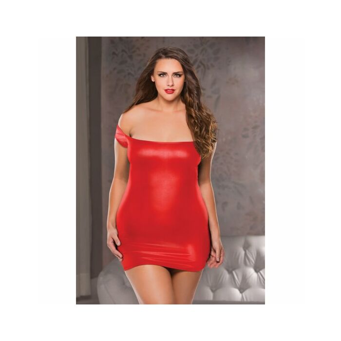 Schulterfreies Kleid - rot