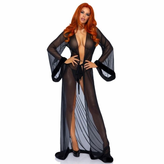 Leg Avenue schwarze Robe und Slip eine Größe