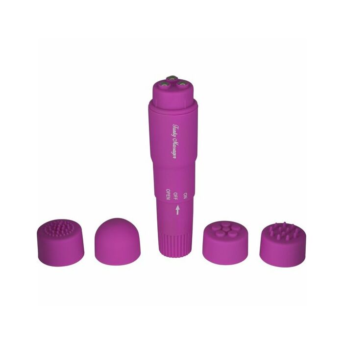 Lila Stimulator mit austauschbaren Köpfen