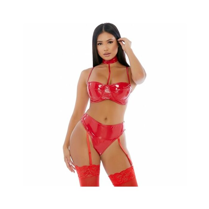 Vinyl Red Neck Dessous Set