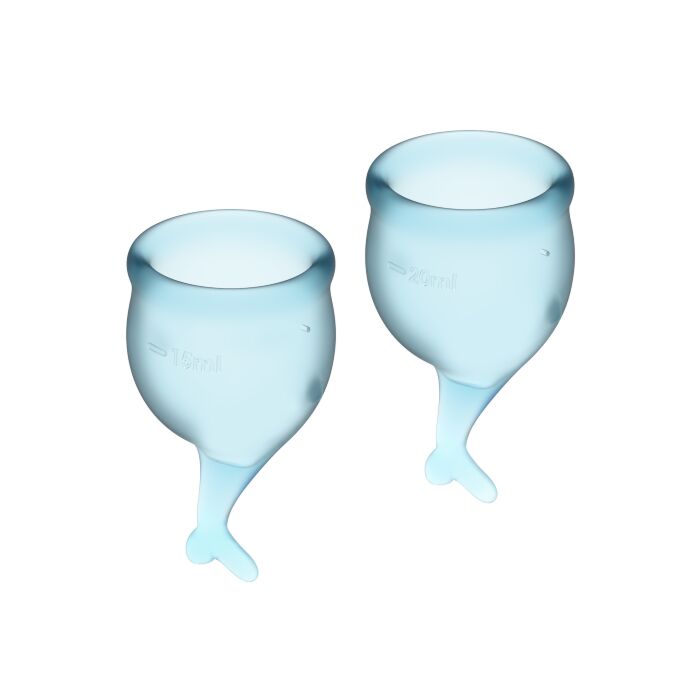 Satisfyer fühlen sich sicher Kit Menstruationstasse hellblau 15 + 20ml