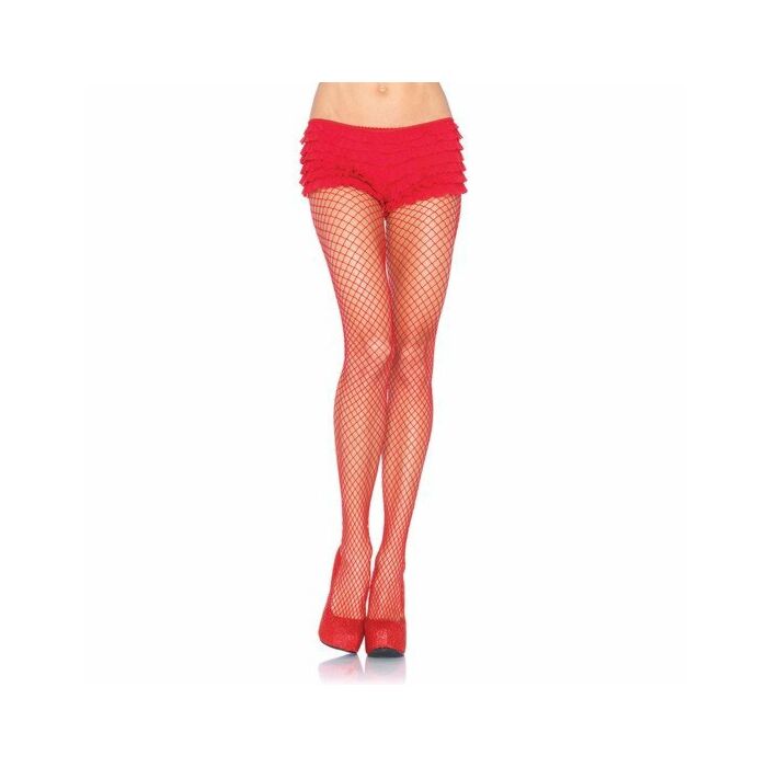 Leg Avenue Strumpfhose elastischer Lycra rote Gitter