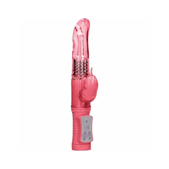 Rotierender Delfinvibrator mit Perlen - pink