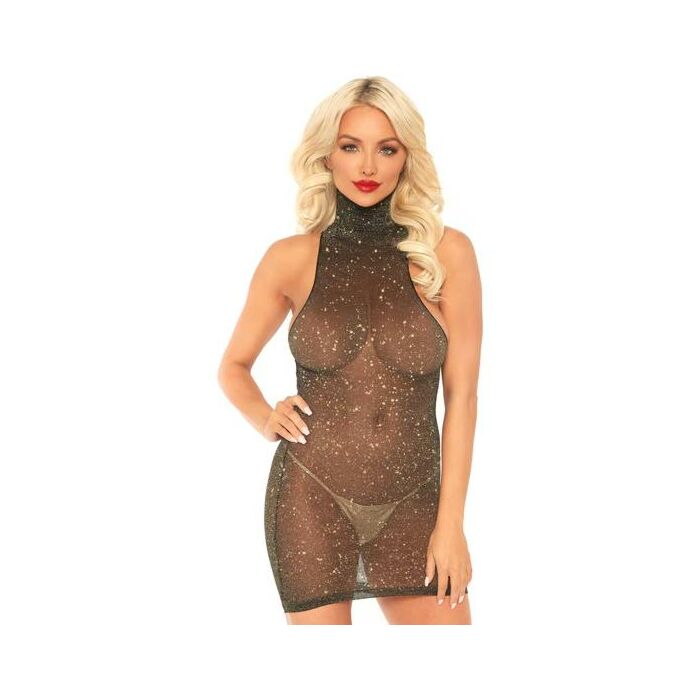 Leg Avenue Kleid hohes Kleid schwarz / gold eine Größe