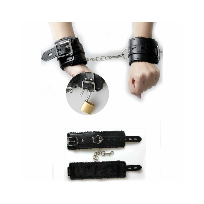 Lederhandschellen mit Teddy