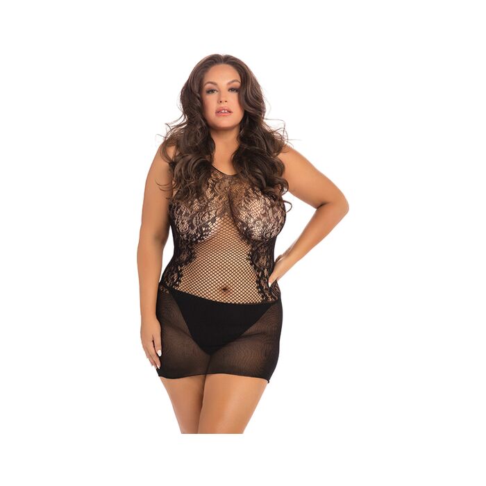 Spitze Fantasy Minikleid - schwarz