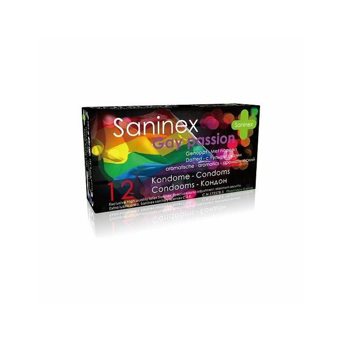 Saninex Kondome Homosexuell Leidenschaft punktiert 12 Einheiten