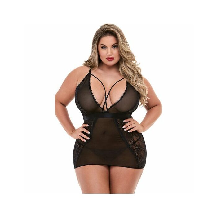 Riemchen Minikleid mit tiefen v