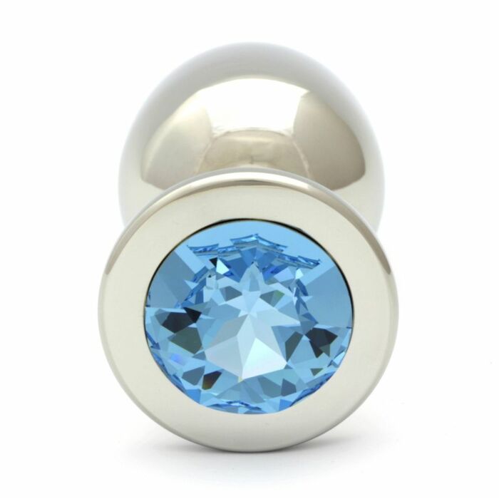 Swarovski Kristall Aquamarin analplug xl 96cm / 27mm