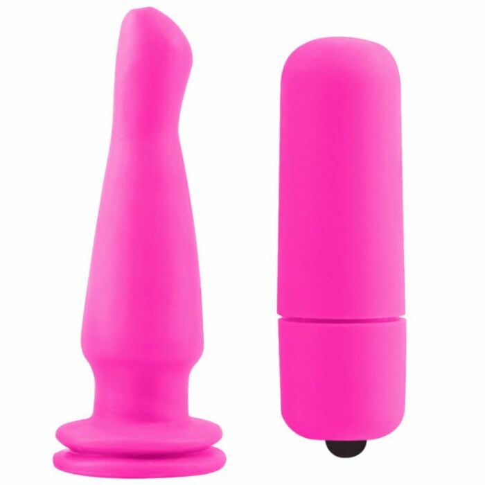 Neon pink Vibrator analplug 1342cm