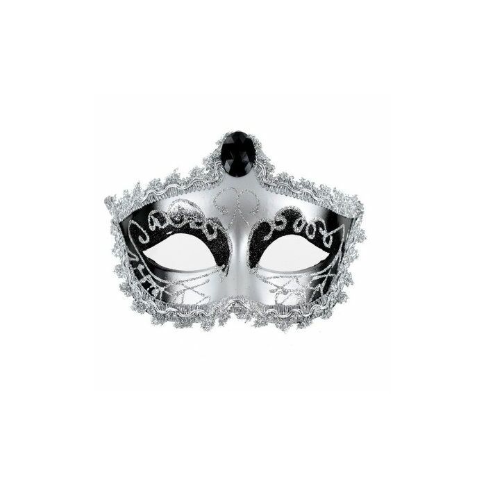 Venezianische Maske Silber-Finish