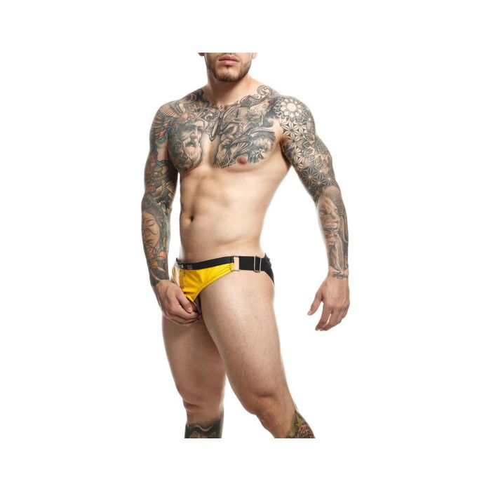 DNGEON Cockring Jockstrap Gelb - Ledergürtel - Sex Shop