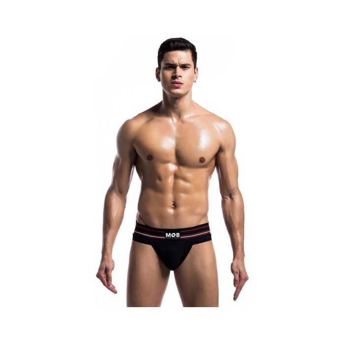 Klassischer breiter Jockstrap-Fetisch - Schwarz - Sexshop