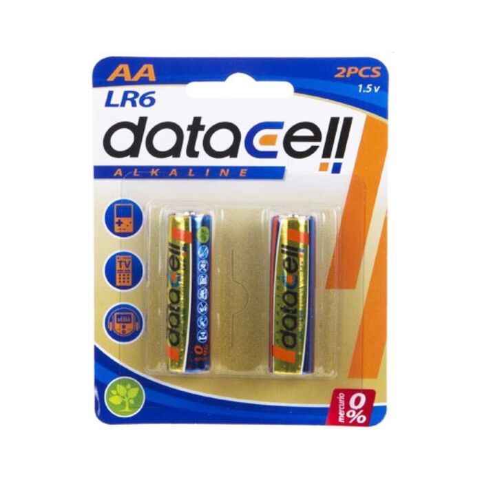 Blister mit 2 alkalischen LR6/AA-Batterien - Datacell