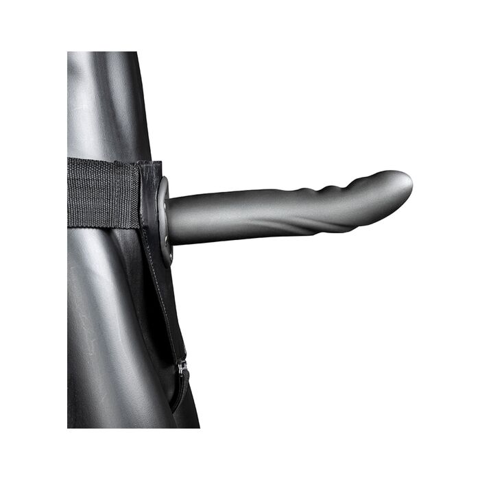 Ouch-Gebogener Texturierter Strap-On 8''/20 cm Metallic