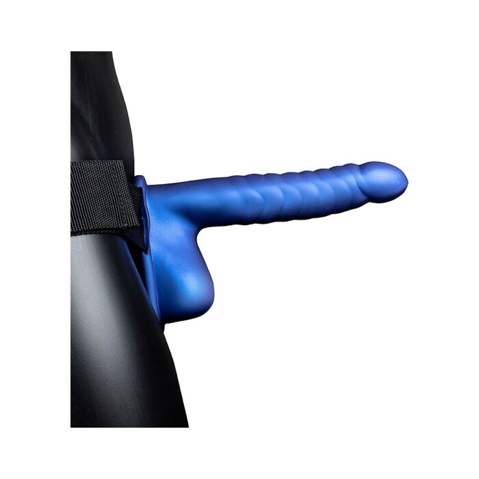 Hohler Dildo mit blauen Hoden - 21 cm - Aua