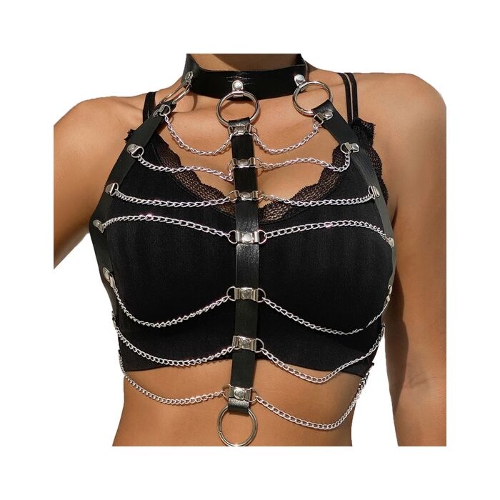 BDSM Schwarzes Kettenharness
