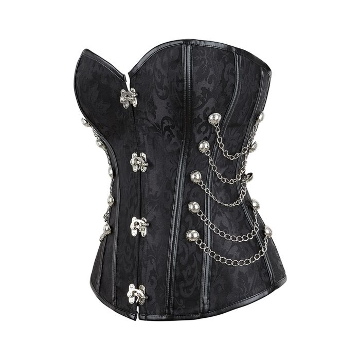 Corsage Schwarz Glänzend - Größe 3XL