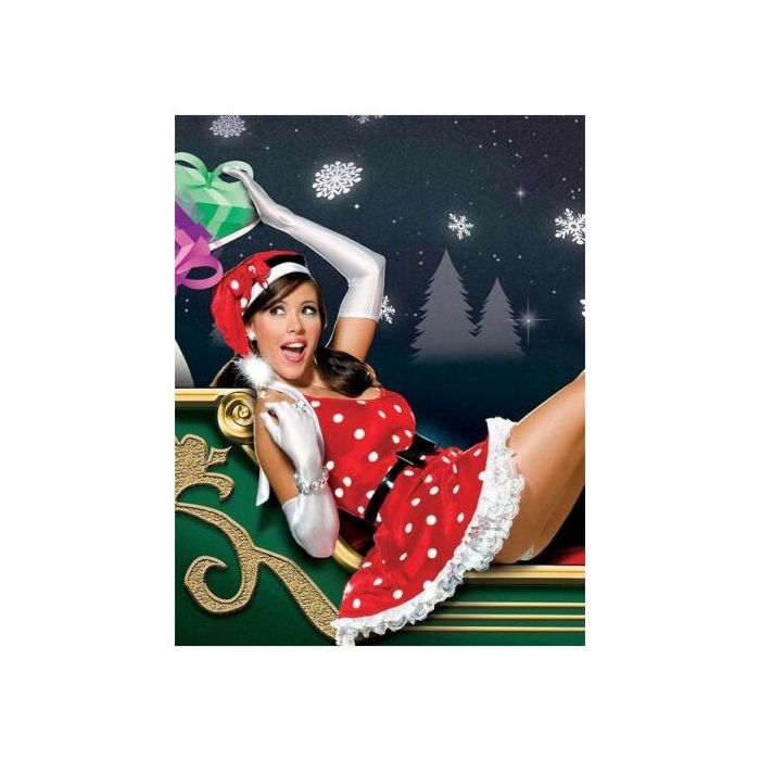 Weihnachtskleid mit roten Punkten