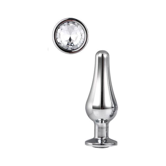 Glänzender Anal-Juwelen-Tipp - Analer Aluminiumplug mit Edelstein