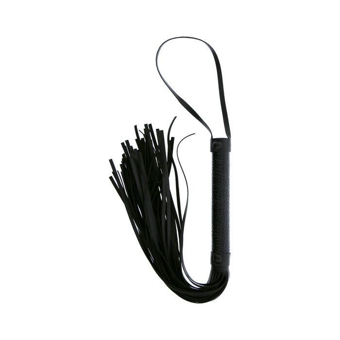 Flogger Krokodilleder Schwarz 24cm