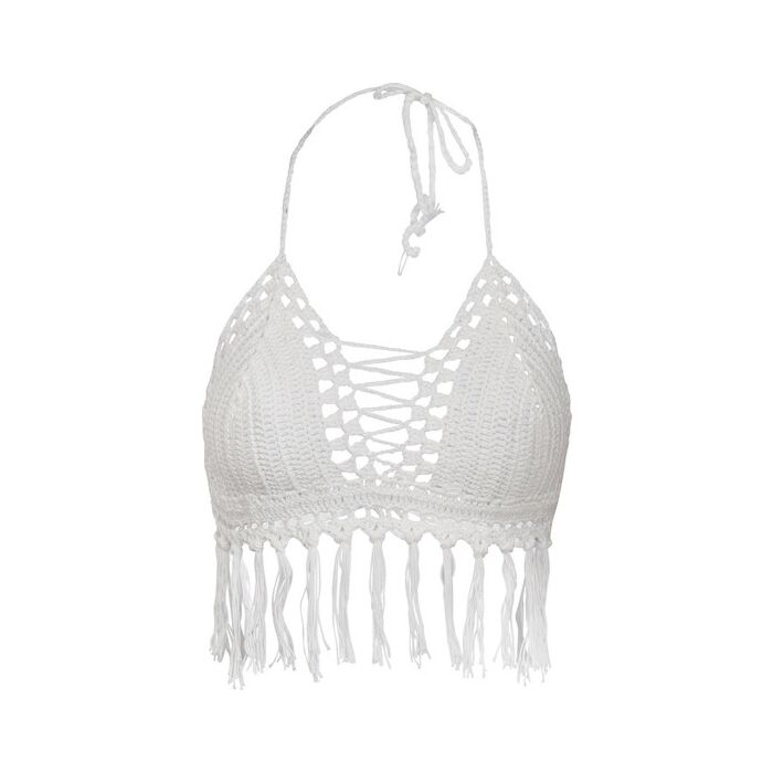 Sexy Weißes Gewebtes Bikini