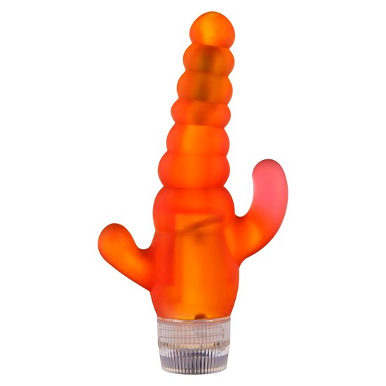 Vibrator mit Klitorisstimulator Orange